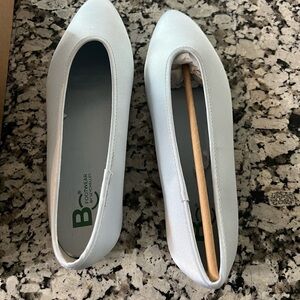 BC Footwear Georgette Light Blue Satin Shoes - Size 9